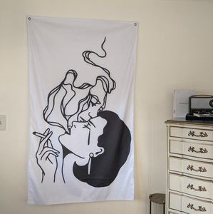 Large Minimalist Line Wall Tapestry